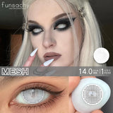 Qfdian  Cosplay Blind Black Lenses Anime White Eye Color Lens Halloween Vampire Lenses Cosmetic Colorful Multicontacts Red Lens