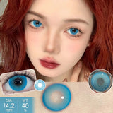 Qfdian  2pcs/pair New Cosplay Contact Lenses for Eyes Makeup Pupils Cosmetics Blue Eye Color Lenses for Myopia Lens 14.2/14.5mm