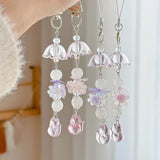 Qfdian 3D Bow Knot Fruit For Apple Colorful Bead Handmade Pendant Beaded Phone Landyard Rope Chain Keychain For Iphone Bracelet