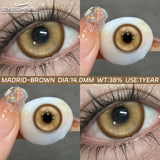 Qfdian 1Pair Fashion Makeup Pampas Series Yearly Purple Contacts Green Eyes Color Lenses Beauty Pupils Eye Color Green Lenses