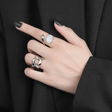 Gold Silver Color Minimalist Irregular Rings for Women Couples Vintage Jewelry Simple Open Ring Best Gift