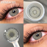Qfdian  1pair METATRON Color Contact Lenses for Eyes Brown Eye Contacts Gray Pupils Yearly Use Women Cosmetics Color Eye Lens