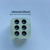 Qfdian  6-piece Glow-in-the-dark Dice Set for Club Party and Home Games