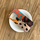 Qfdian Vintage montage ins phone case for iphone 14promax 15pro 13 16 15 12 pro max 16promax 13pro 14 leopard zebra stripes amber cover