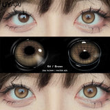 Qfdian  1 Pair Fashion Lenses Colored Contact Lenses for Eyes Beauty Green Eyes Lenses Natural  Brown Lens Grey Lens