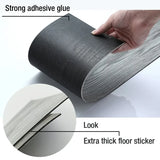 Qfdian  10Pcs 40x15cm PVC Floor Stickers Self-adhesive  Waterproof Thickened Wood Grain Floor  Foam  Living Room