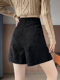 Qfdian  Fall Winter Chenille Shorts Women High Waist Wide Leg Loose Casual Irregular Shorts Female New Zipper Shorts Girly Fashion