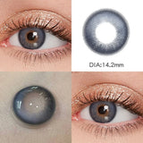1 Pair/2pcs Fashion Natural Brown Lenses 14mm Colored Contact Lenses For Eyes Small Beautiful Pupil with Myopia Degree