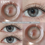 Qfdian 1Pair Colour Contacts Lenses Circular Natural Gray Blue Eye Lenses Myopia Beauty Pupil Black Eyes