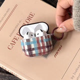 Qfdian  New Retro Brown Transparent Grid Imd Soft Protective Case for Appl AirPods Pro 3 Pro 2 4 3 2 or 1 Bluetooth Earphone Cover Shell