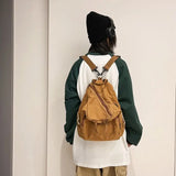 Qfdian  Y2k Students Grunge Simple Solid Backpack Preppy Vintage Fashion Casual Schoolbags All Match Trendy Streetwear Backpacks Korean