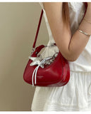 Qfdian Luxury Design Top-Handle Bag Women Office Lady Elegant Casual Shoulder Handbags Fairy Y2k Aesthetic Fashion Chic Crossbody Bags