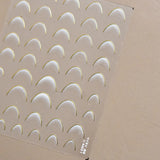 Qfdian 1pcs White 5D Pearl Lace Wave Lines Nail Art Stickers Elegant Exquisite Nail Decoration Decals DIY Self Adhesive Transfer Slider