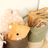 Qfdian 3 Sizes The beam port Linen Multi-function Handle Stackable storage barrel Laundry basket Toy Storage box storage basket