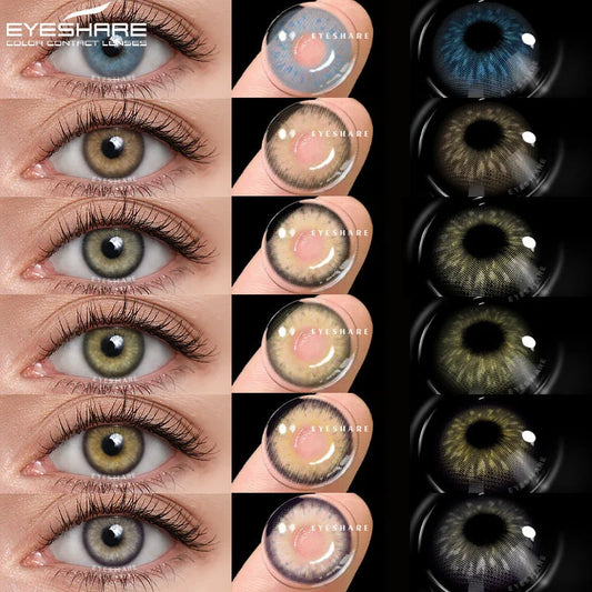 EYESHARE 1Pair Color Contact Lenses Colored Contacts for Eyes Brown Colorful Eyes Lenses Yearly Cosmetic Makeup Eye Contact Lens