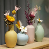 Qfdian  Modern Ceramic Vases Home Decor Dry Wet Flower Bottle Macaron Vases Desktop Ornament No Flower Livingroom Decor Accessories