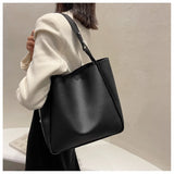 Qfdian Fashion Women's Bucket Bag 2025 New Style Large-capacity Single-shoulder Underarm Bag Retro High Quality Commuting Bucket Bag