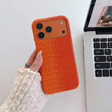 Qfdian  Luxury Crocodile-Pattern Phone Case, for IPhone 17 Pro 15 14 13 17 12 11 16 Max 16 Pro Max Cover，Protective phone cases