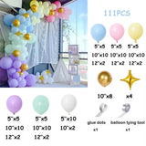 Qfdian  111Pcs Pastel Rainbow Balloon Arch Garland Kit 1st Birthday Party Latex Balloon Arch Baby Shower Air Globos Decorations Supplies