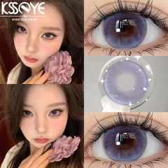 Qfdian 1 Pair HOt Product Color Contact Lenses with Diopter Myopia Eyes Halloween High Quality Contact Lenses Purple Green Lense