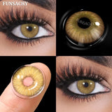 Qfdian  1 Pair Natural Color Contact Lenses for Eyes Brown Lenses Colorcont Korean Lens Yearly Beauty Gray Pupils Eye Contacts