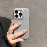 Qfdian Luxury Leather Case For iPhone 15 14 13 12 11 Pro Max Retro Cowhide Pattern Metal Buttons Phone Back Cover