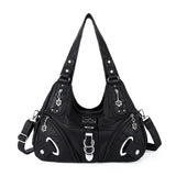 Qfdian Trendy Vintage Women Y2k Aesthetic Underarm Bag Korean Punk Streetwear Handbags Harajuku All Match Luxury Design Shoulder Bags