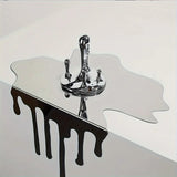 Qfdian  Minimalism Stainless Steel Flowing Water Droplet Decoration Reflective Surface Artwork Desktop Decoration Home Decoration