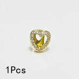 Qfdian 1/2/5Pcs Niche design zirconia hollowed-out heart-shaped teeth dental ornaments,hip-hop braces,and heart-shaped dental ornaments
