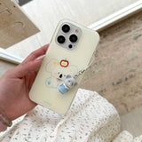 Qfdian Lovely Cartoon Koala 3D Chain Phone Case For Iphone 16ProMax 15ProMax 13 14 15 16 Pro Max Cover Protect Fundas
