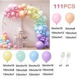 Qfdian  111Pcs Pastel Rainbow Balloon Arch Garland Kit 1st Birthday Party Latex Balloon Arch Baby Shower Air Globos Decorations Supplies