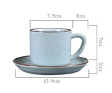 Qfdian  Retro Coarse Pottery Mug Creative Coffee Cups Saucer Set Restaurant Office Home Exquisite Afternoon Latte Ceramics Tea Cups Gift