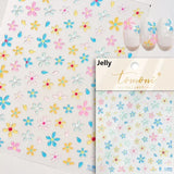 Qfdian Hipster Pure White Flowers Rose Spring Lily Peony Camellia Daisy Jelly Cherry Blossom Magnolia Nail Art Stickers Manicure Decals