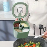 Qfdian  4 in 1 Round Plastic Seasoning Box Set with Integrated Spoons Salt Pepper Spice Containers for Kitchen Countertop Organizer