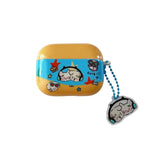 Qfdian Cute Music Dog Pendant Chain Grid Earphone Case Protect For Airpods 1 2 3 4 Cover Soft Shockproof For Air Pods Pro Pro2nd Fundas