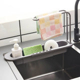 Qfdian Telescopic Sink Drain Rack Soap Sponge Holder Self Adhesive Kitchen Paper Towel Holder Punch Free Roll Kitchen Acces