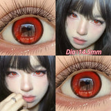 Qfdian  2pcs/pair Beauty Purple Contact Lens for Eyes Blue Pupil Cosplay Makeup Lens  Anime Red Eye Lens Halloween Green Contact