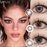 Qfdian   Anime Cosplay Colored Contact Lenses  Red Lens Blue Pupils Halloween MakeUp Beauty Women Cosplay Colorful Lenses