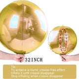 Qfdian  32inch Silver Gold 4D Balloons Foil Helium Huge Balloon Birthday Party Wedding Halloween Christmas Valentines Baby Shower Decor