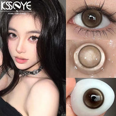 Qfdian 2PCS New Product Colored Contact Lenses Myopia Degree Korean Lenseses Soft Lens Eye Beauty Pupil ﻿Black Brown Lense ﻿