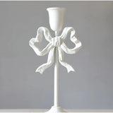 Qfdian French Retro Pink Bow Candle Holder Decoration Dining Table Club Villa Decoration Crafts Wedding Photography Candle Props