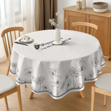 Qfdian  1PC New Simple Style Round Table Cloth Waterproof Oil-proof Anti-scalding Wash-Free PVC Table Cloth Scratch-resistant Durable