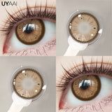 Qfdian  1Pair Fashion Big Lenses Colored Contact Lenses for Eyes Beauty Blue Eyes Lenses Natural Green Brown Grey Lens