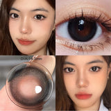 Qfdian  2pcs/pair Brown Colored Contact Lenses For Eyes Natural Black Lenses Big Eye Makeup Cosmetic beauty blue Contact Lenses
