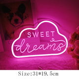 Qfdian  Led Neon Sign Crown Decorations Holiday Party Wedding Decoration Room Night Light Home Wall Bar Baby Girls Friends Birthday Gift