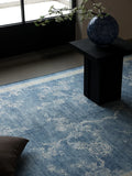 Qfdian Blue Floral Carpet Living Room Bedroom Sofa Carpets Retro Luxury Artistic Tree Branches Pattern Rug Blue Bohemian Decorative Rug
