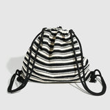 Qfdian Vintage Plaid Drawstring Chic Shoulder Handbags Y2k Aesthetic Grunge Women Underarm Bag Students Casual Preppy Pleated Backpacks