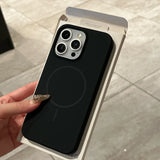 Qfdian Luxury Liquid Silicone Case For iPhone 16E 16 15 14 Plus 13 12 Pro Max 11 for Magsafe Magnetic Wireless Charging Shockproof Capa