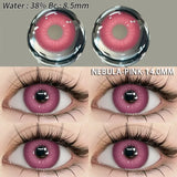 Qfdian 1 Pair Fashion Pink Cosplay Anime Lenses Color Contact Lenses for Eyes Cosmetics Purple Lenses Yearly Eye Contact Lens