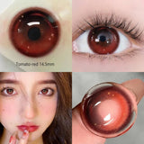 Qfdian  2pcs/pair Cosplay Red Color Contact Lenses for Eyes Fashion Blue Color Contacts Lens Natural pupils Beauty Makeup Lenses